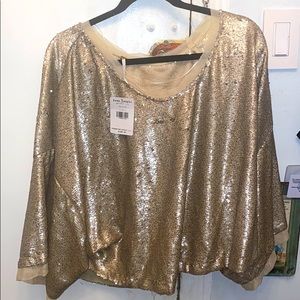 NWT Free people sequinced sweatshirt type of Large